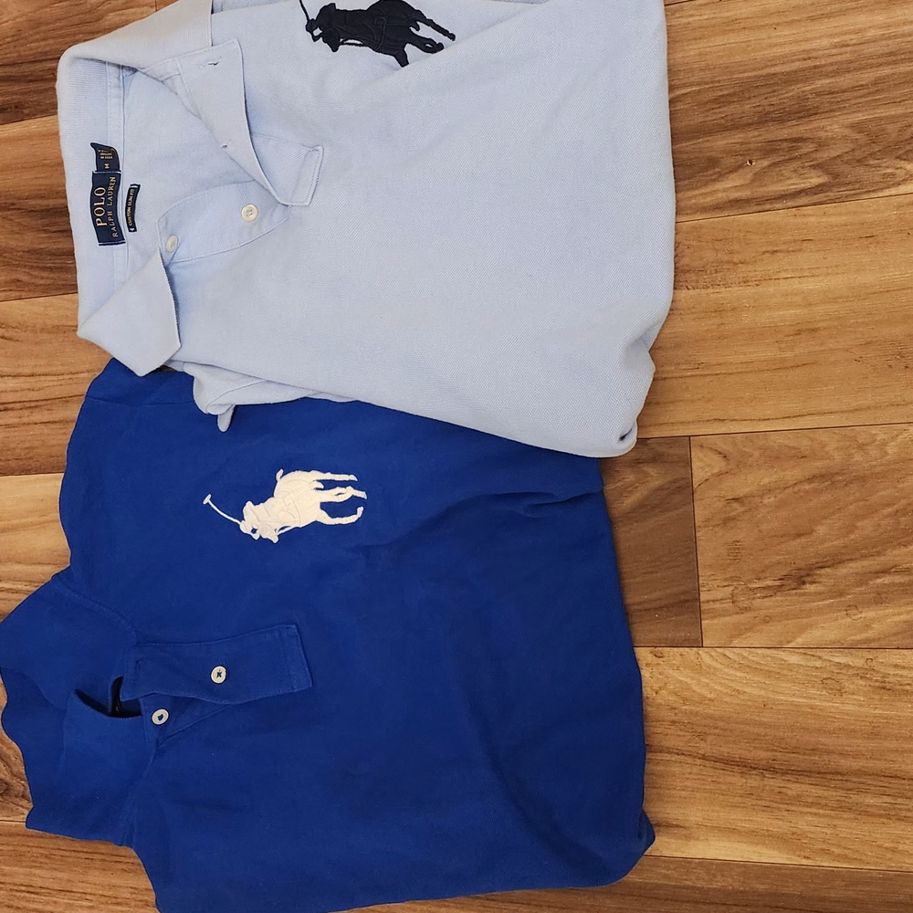 Polo by Ralph Lauren Men's Blue and Light Blue Shirts